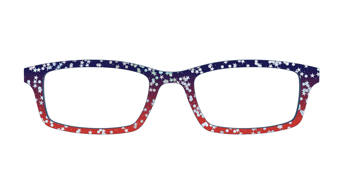 The Navy to Scarlet Gradient with Star Glitter